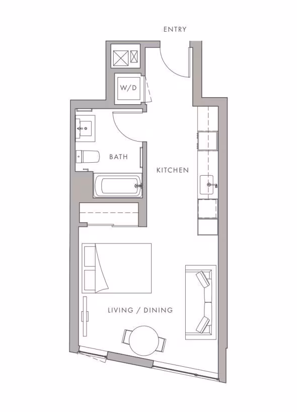 0BD, 1BTH S2 floor plan